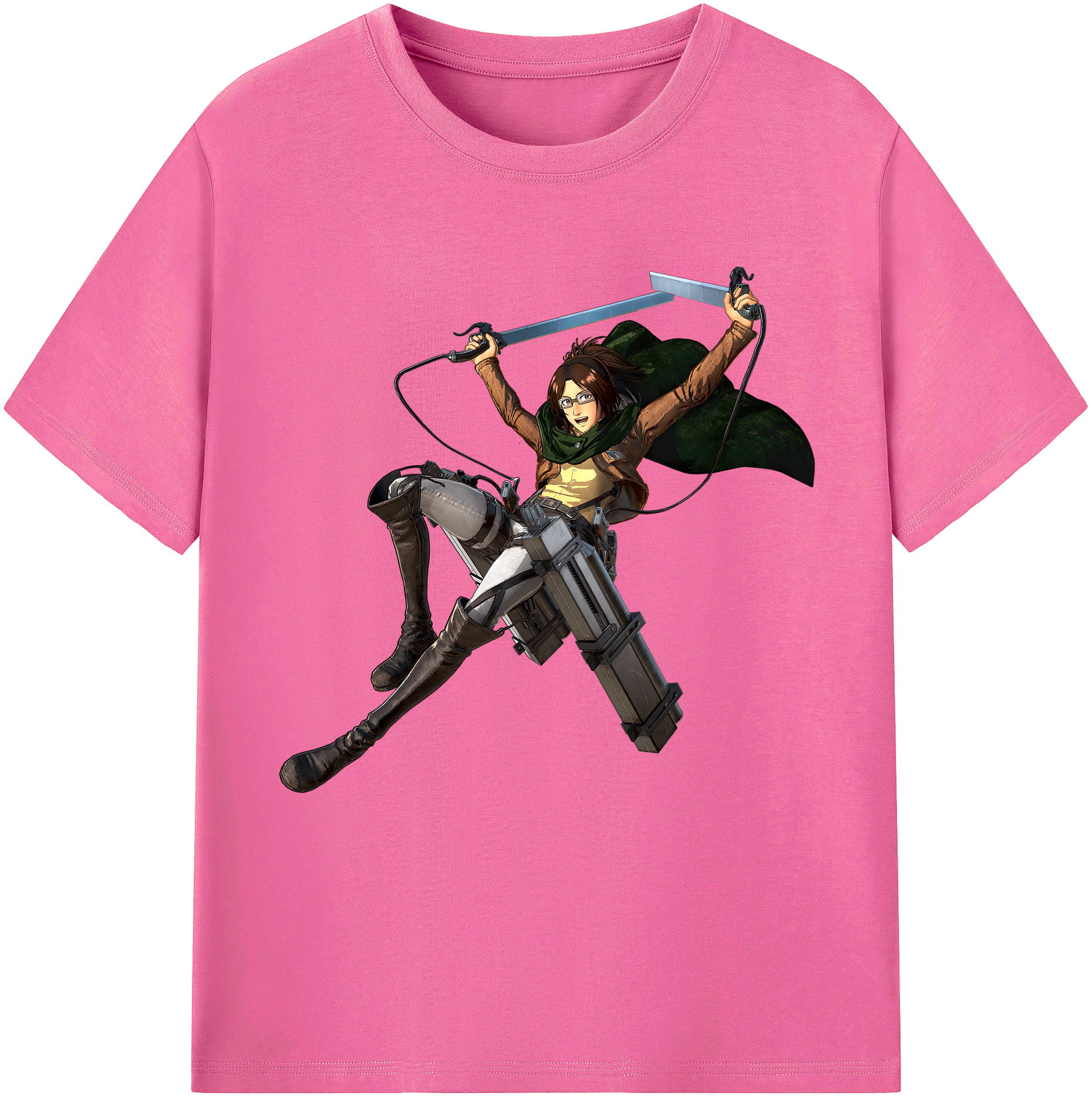 （画像用） 進撃の巨人 ハンジ·ゾエ Attack on Titan Hanji Zoe レディースカジュアルプリントTシャツ（綿100％）